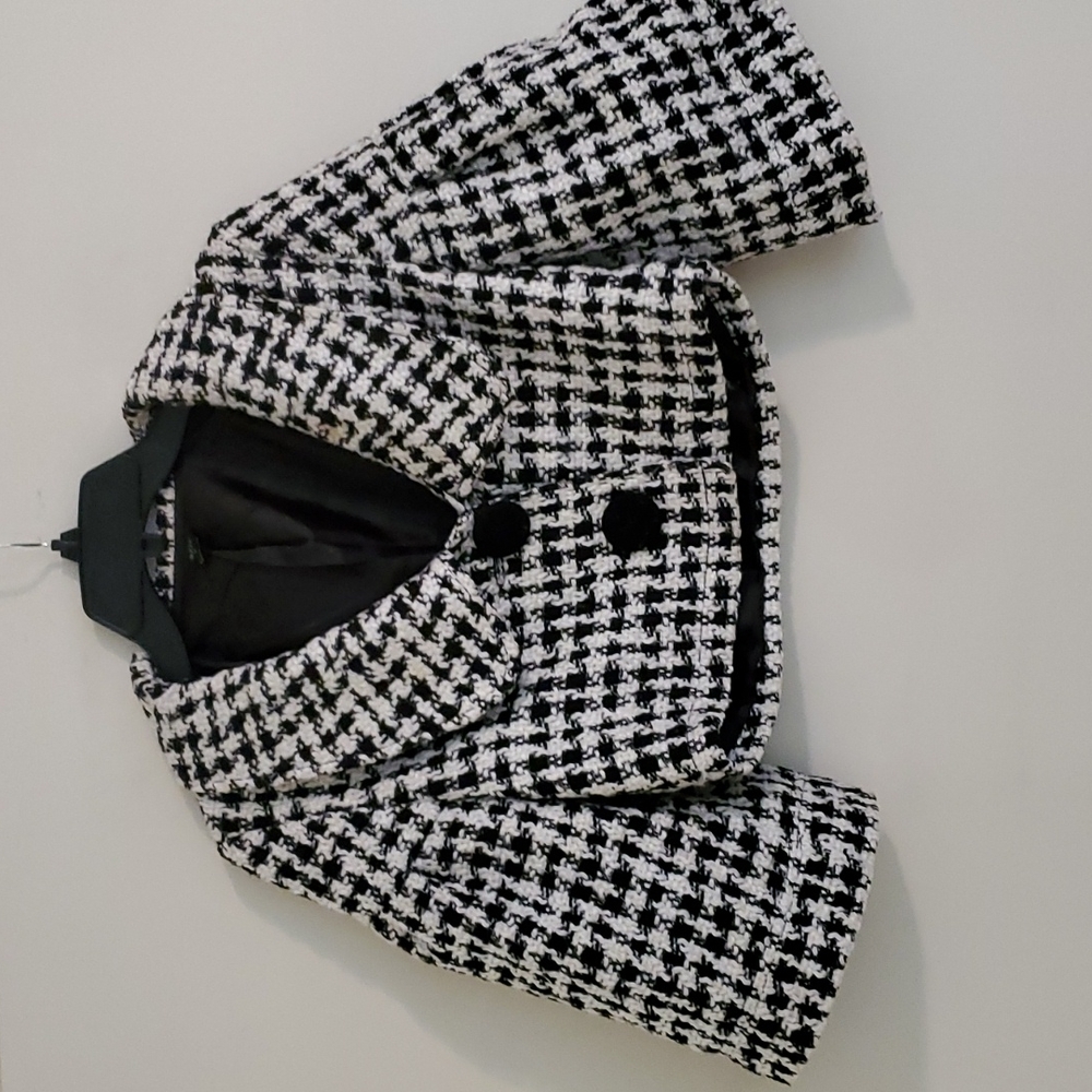 Aziz cute houndstooth bolero jacket, sz S